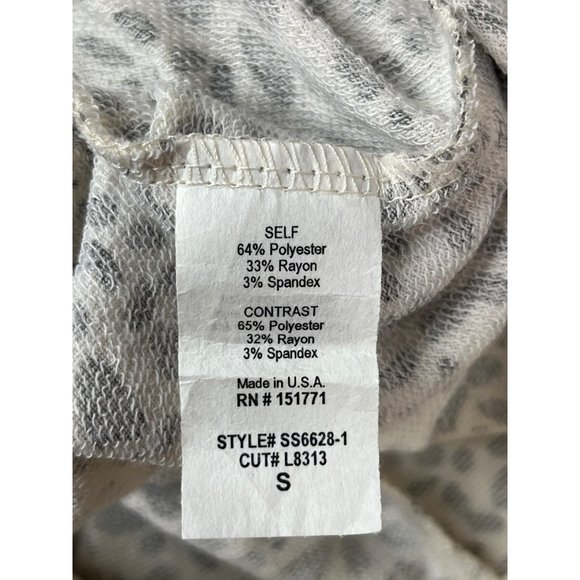 Le Lis Women's Drawstring Skirt Animal Print S Cream Gray Polyester Spandex - Picture 4 of 5